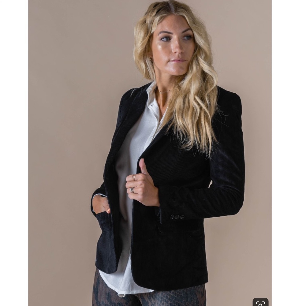 NEW Agnes & Dora Black Corduroy Blazer Jacket XXL